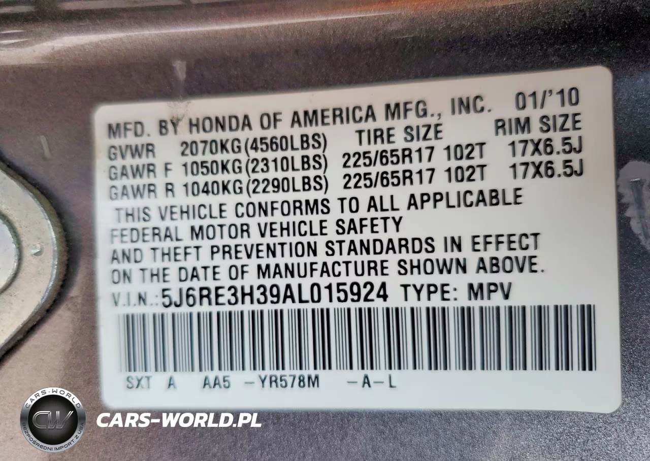 2010 Honda Cr-V VIN:5J6RE3H39AL015924 - 13