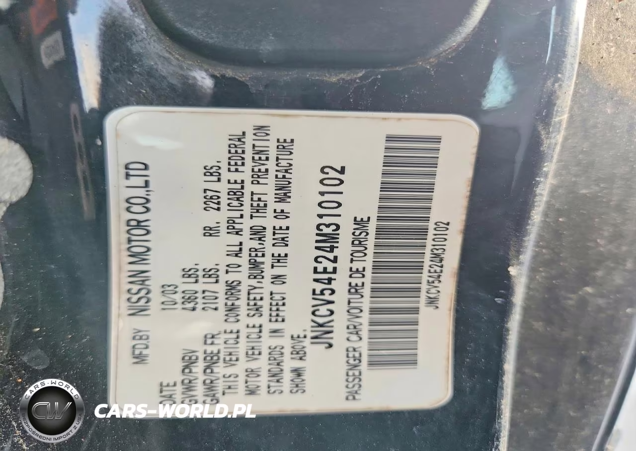 2004 Infiniti G35 Base VIN:JNKCV54E24M310102 - 13