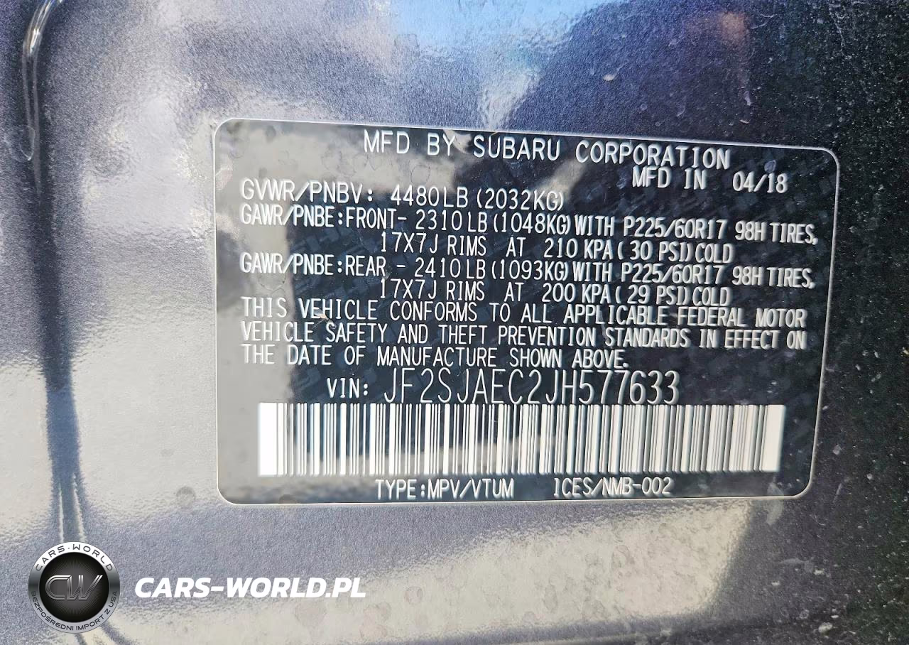 2018 Subaru Forester 2.5I Premium VIN:JF2SJAEC2JH577633 - 13