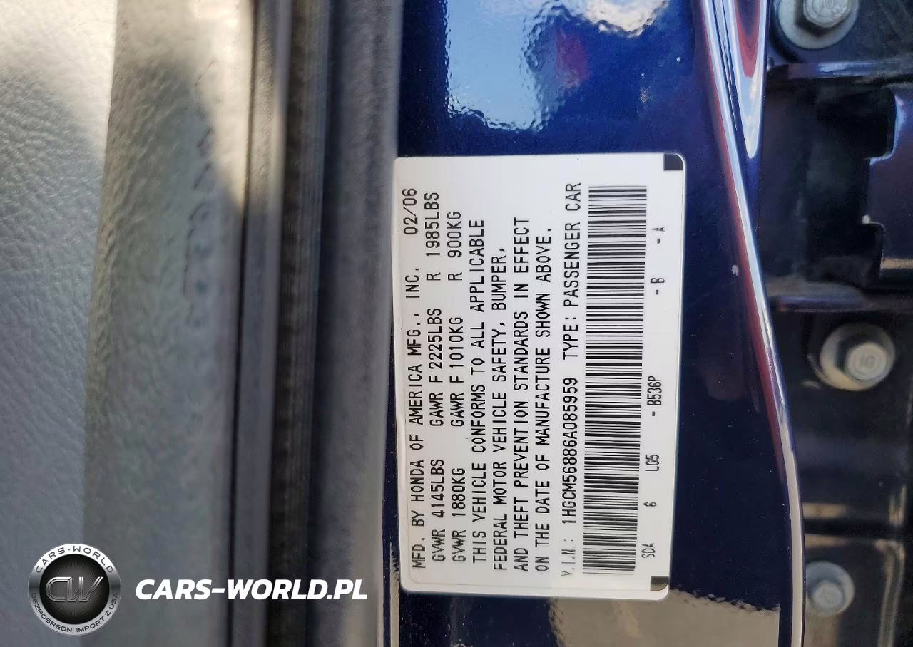 2006 Honda Accord Ex VIN:1HGCM56886A085959 - 12
