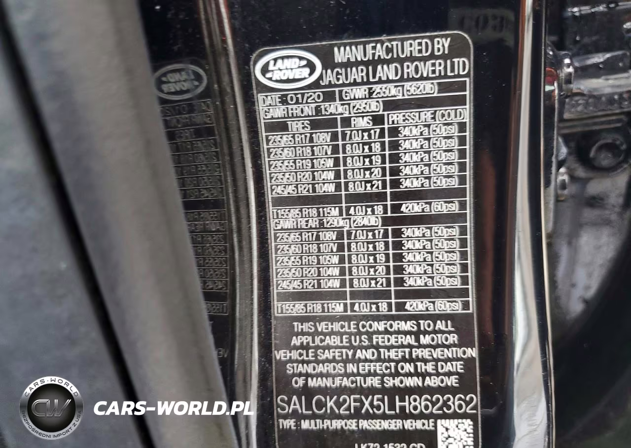 2020 Land Rover Discovery Sport VIN:SALCK2FX5LH862362 - 13
