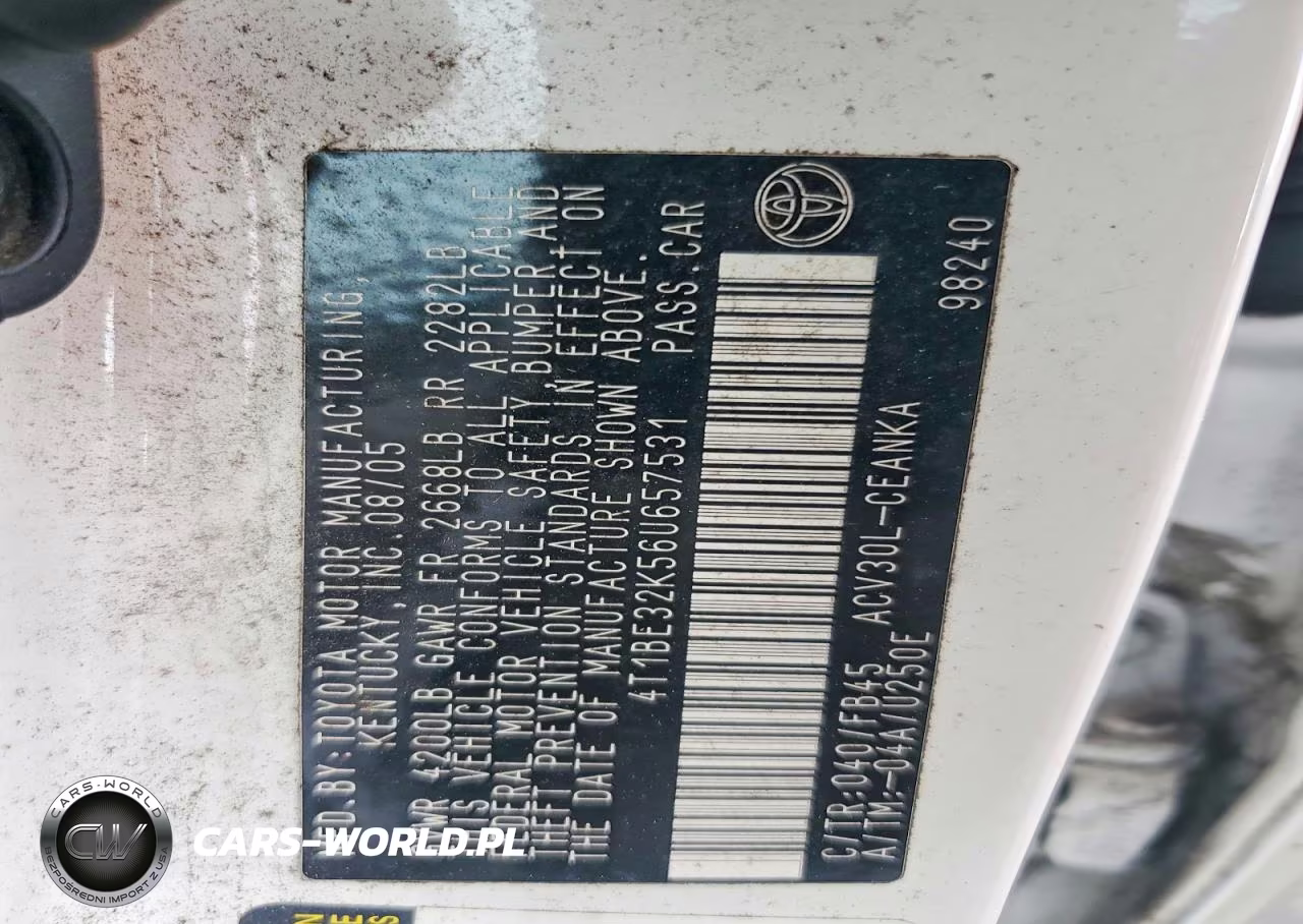 2006 Toyota Camry Le VIN:4T1BE32K56U657531 - 12