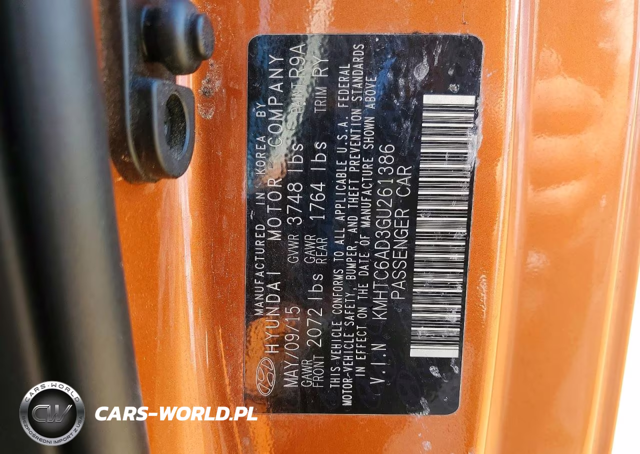 2016 Hyundai Veloster Base VIN:KMHTC6AD3GU261386 - 12