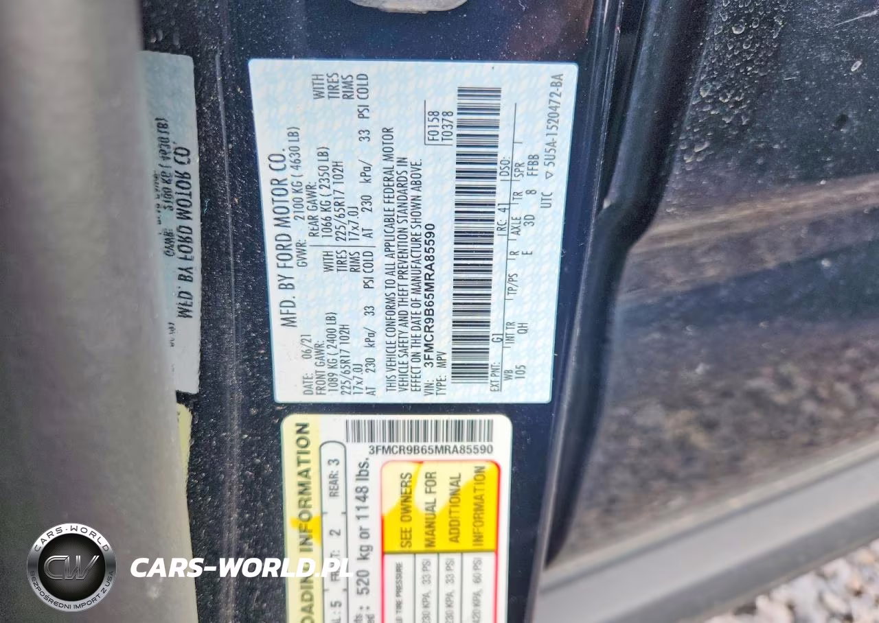 2021 Ford Bronco Sport Big Bend VIN:3FMCR9B65MRA85590 - 13