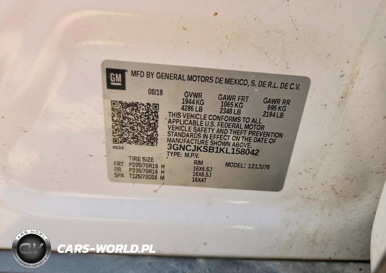 2019 Chevrolet Trax Ls VIN:3GNCJKSB1KL158042 - 12