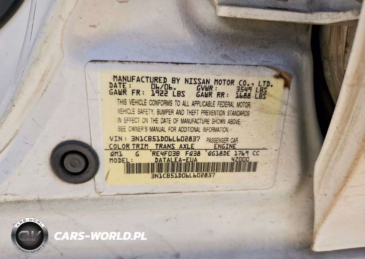 2006 Nissan Sentra 1.8 VIN:3N1CB51D06L602837 - 13