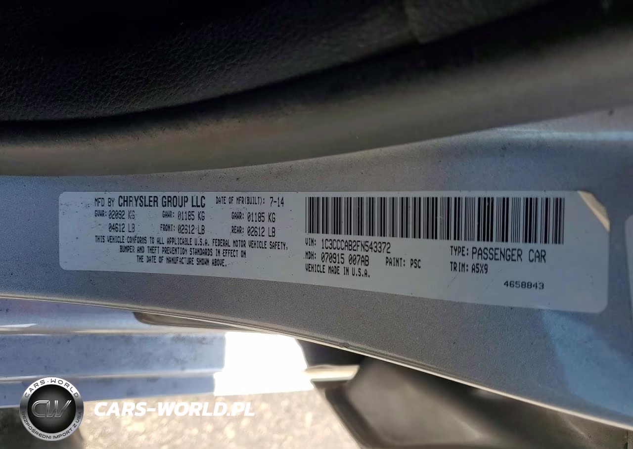 2015 Chrysler 200 Limited VIN:1C3CCCAB2FN543372 - 12
