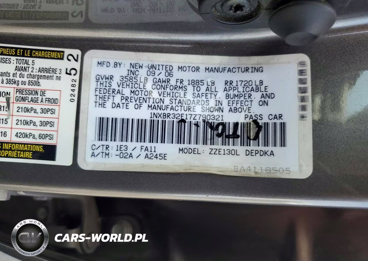 2007 Toyota Corolla Ce VIN:1NXBR32E17Z790321 - 12