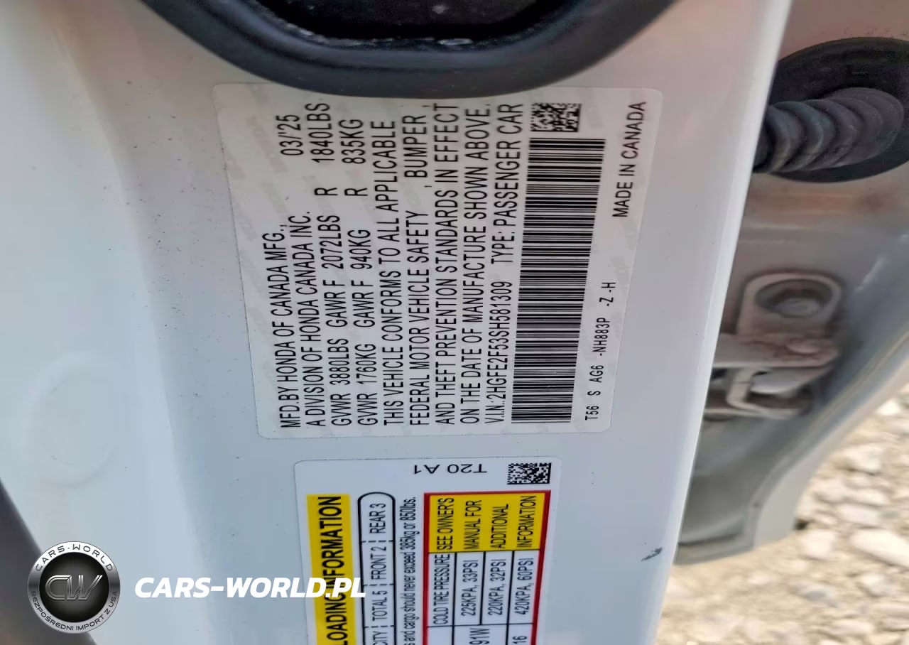 2025 Honda Civic Sport VIN:2HGFE2F53SH581309 - 12