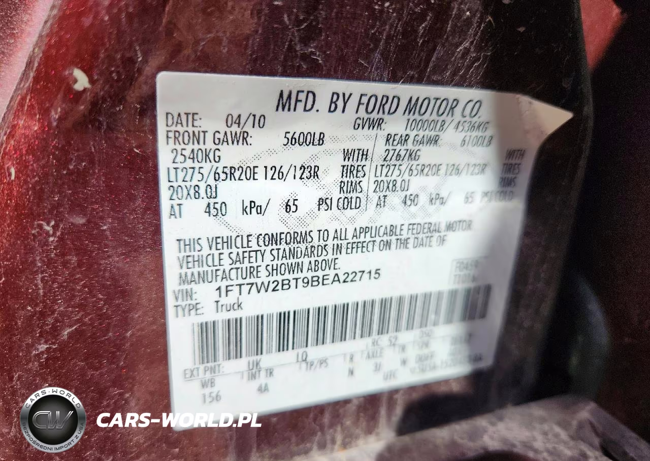 2011 Ford F250 Super Duty VIN:1FT7W2BT9BEA22715 - 12