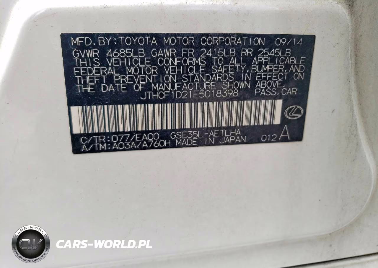 2015 Lexus Is 250 VIN:JTHCF1D21F5018398 - 12