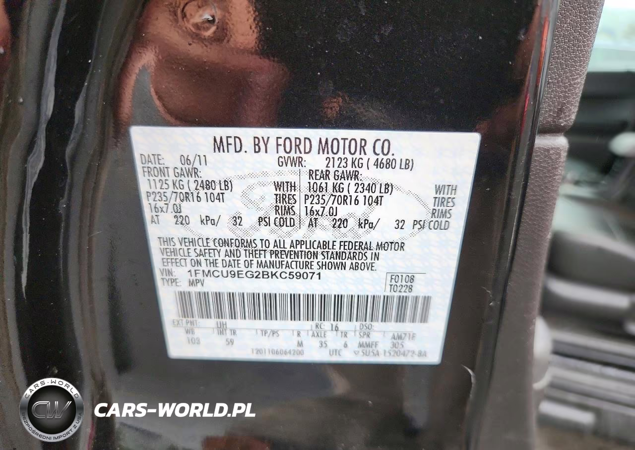 2011 Ford Escape Limited VIN:1FMCU9EG2BKC59071 - 13