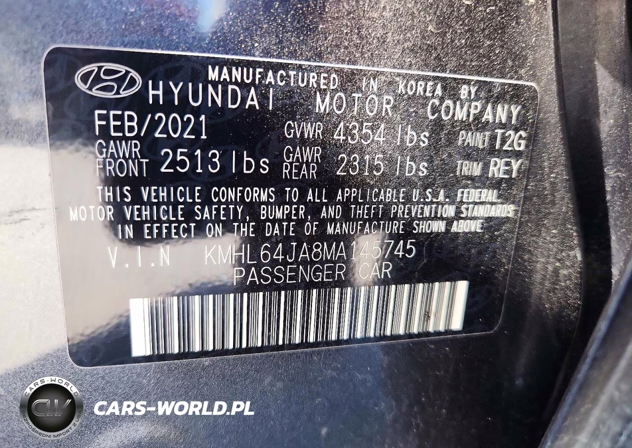 2021 Hyundai Sonata Sel VIN:KMHL64JA8MA145745 - 13