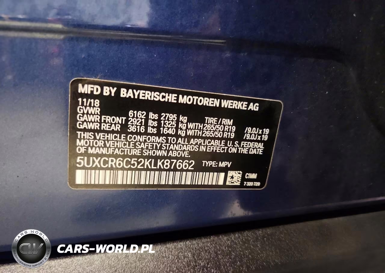 2019 BMW X5 xDrive40I VIN:5UXCR6C52KLK87662 - 13
