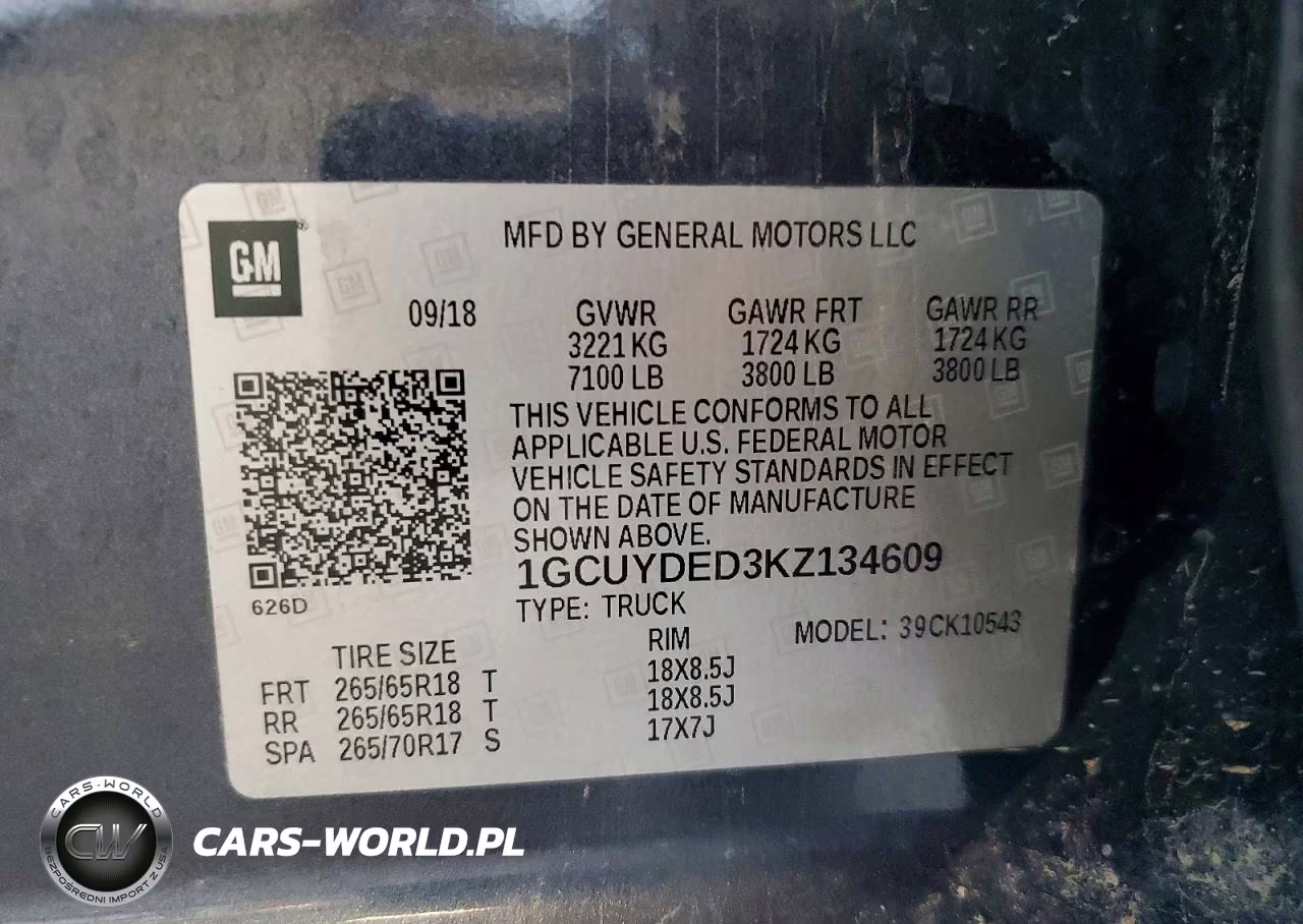 2019 Chevrolet Silverado K1500 Lt VIN:1GCUYDED3KZ134609 - 13