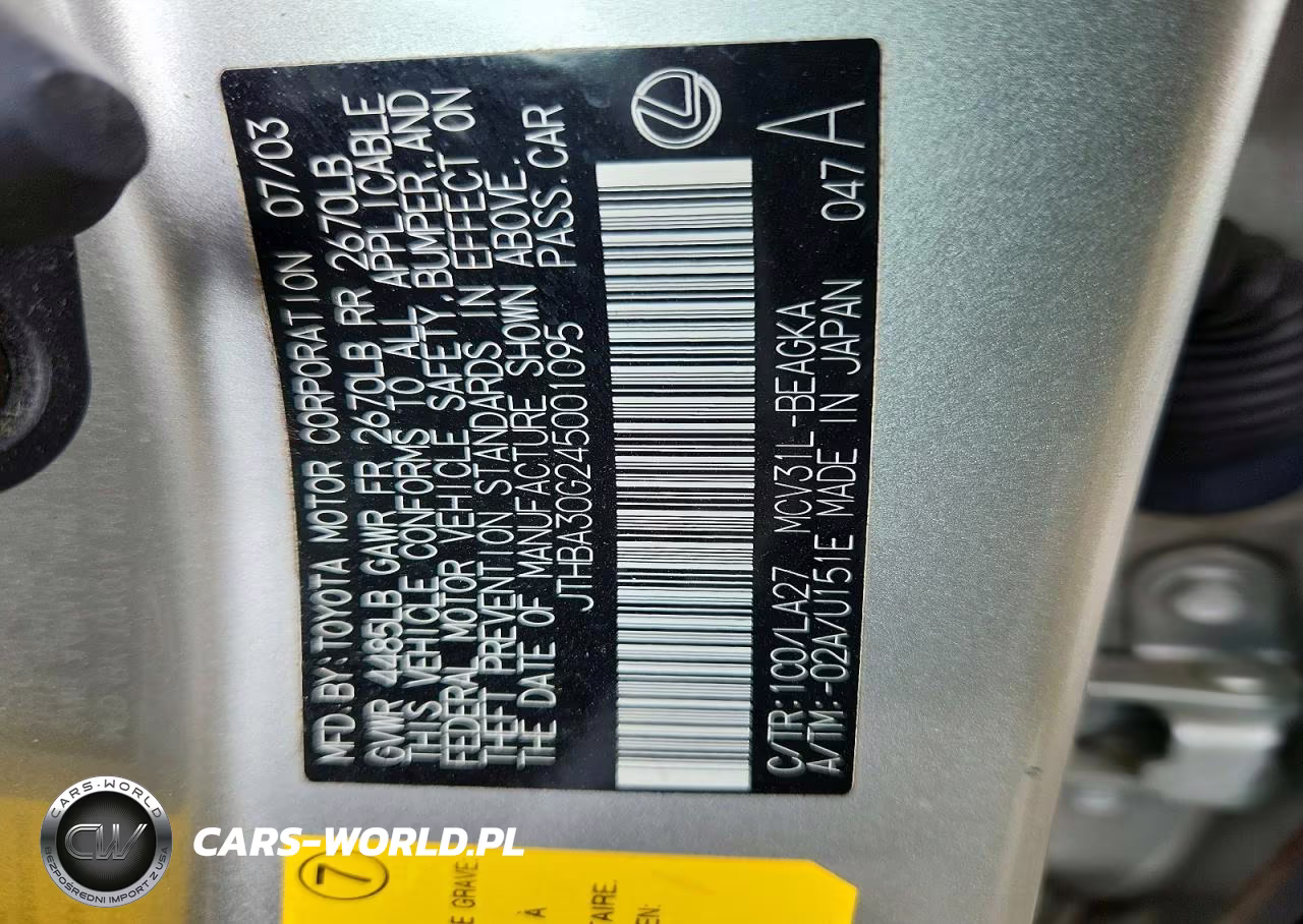 2004 Lexus Es 330 VIN:JTHBA30G245001095 - 12