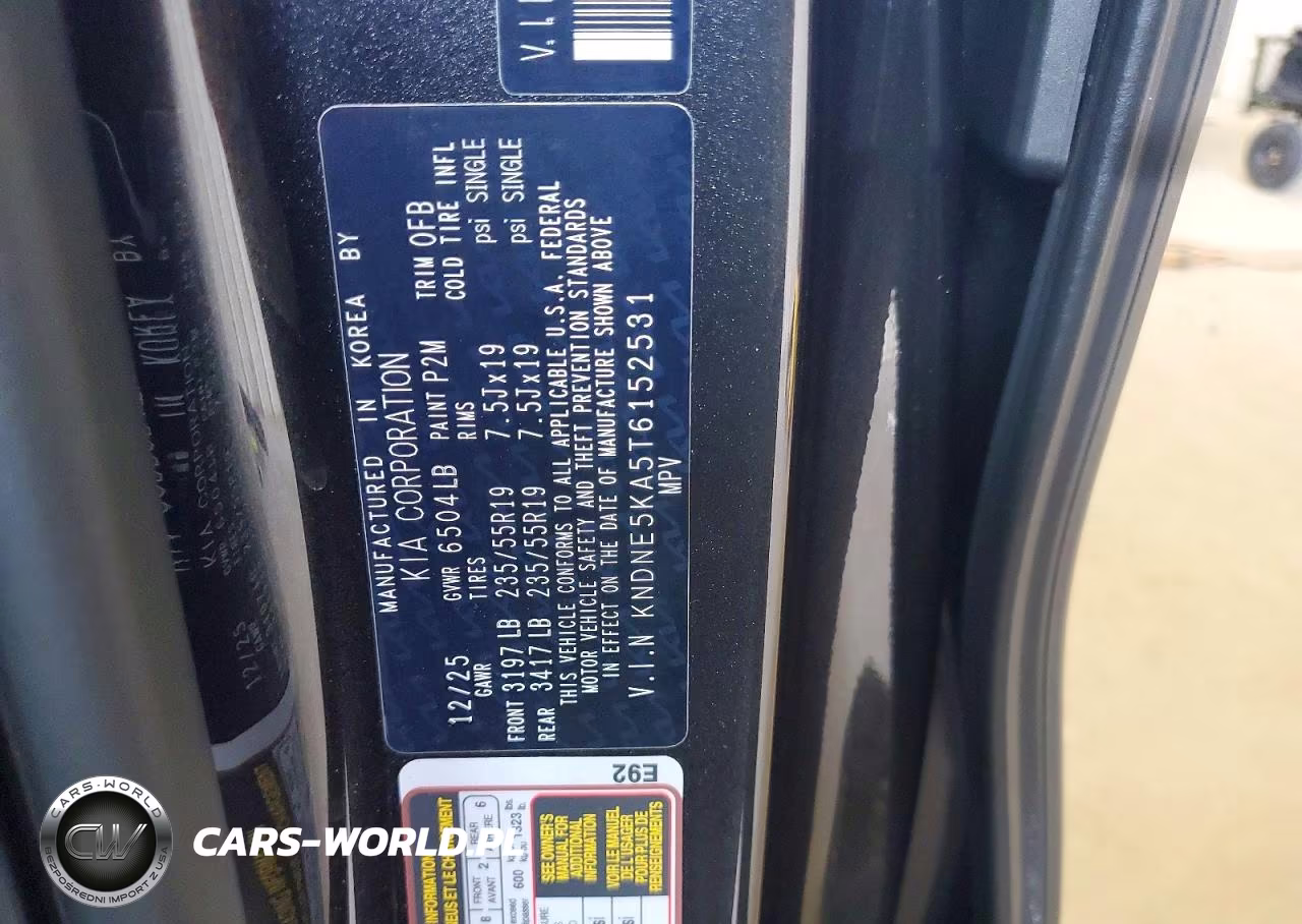2026 Kia Carnival Hybrid Sx VIN:KNDNE5KA5T6152531 - 13