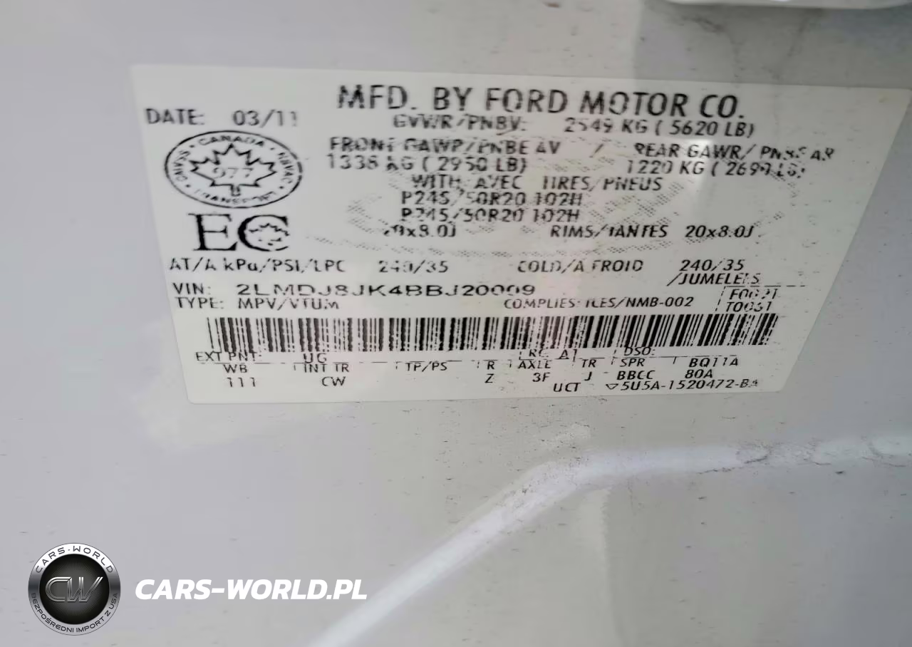 2011 Lincoln Mkx VIN:2LMDJ8JK4BBJ20009 - 13