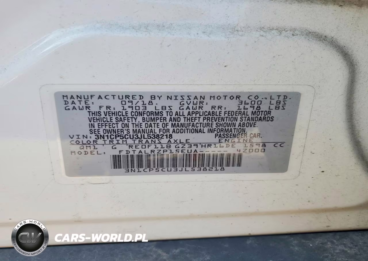 2018 Nissan Kicks S VIN:3N1CP5CU3JL538218 - 13