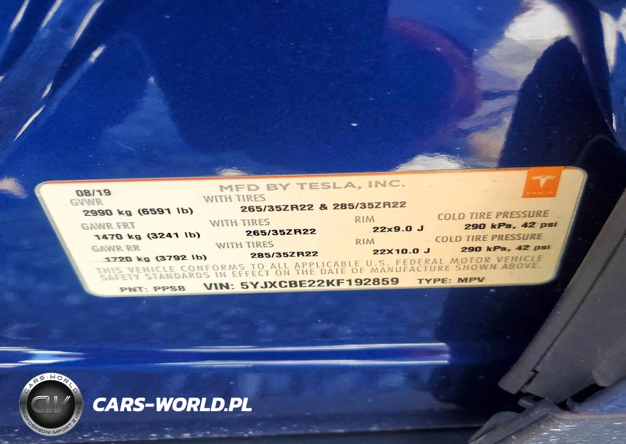2019 Tesla Model X VIN:5YJXCBE22KF192859 - 14