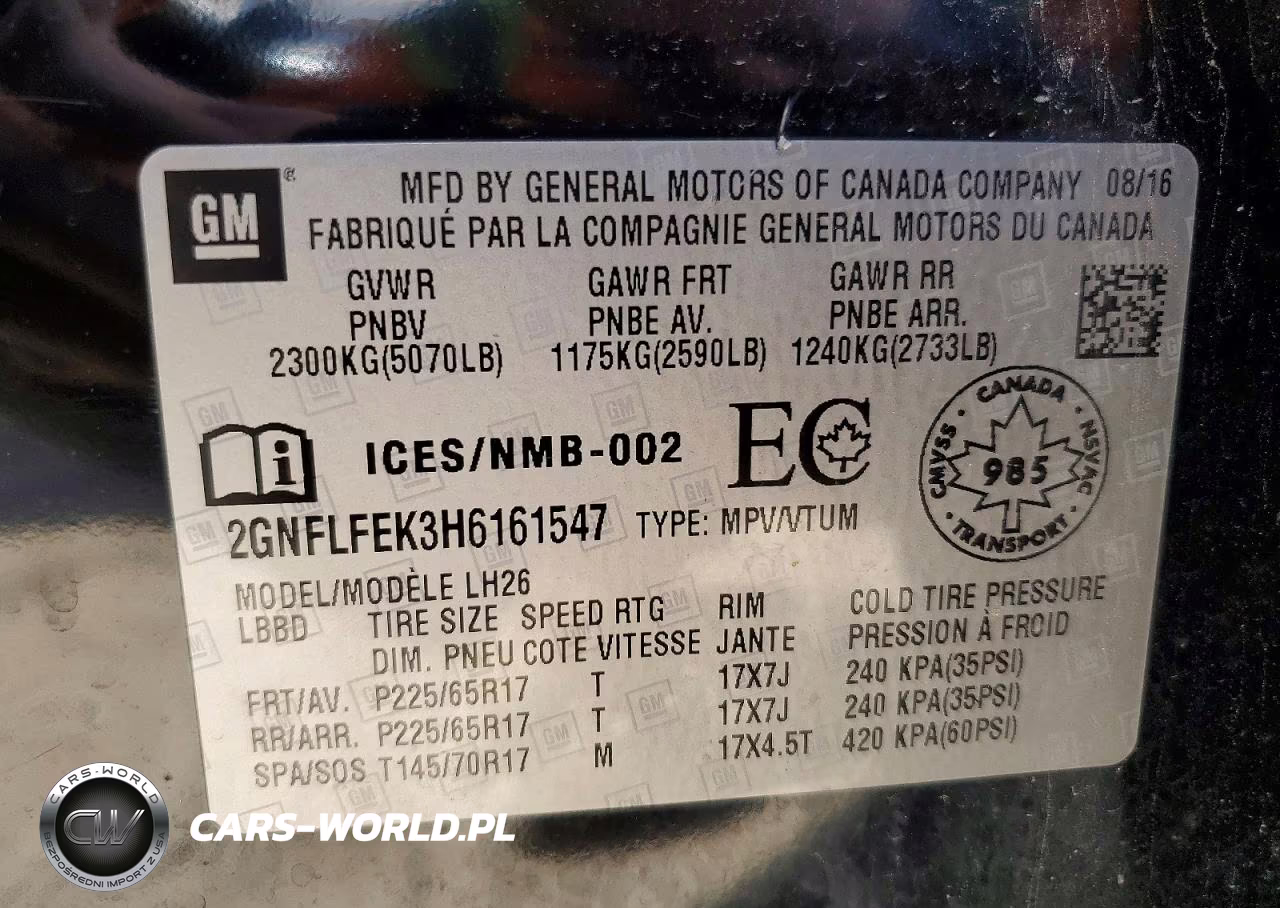 2017 Chevrolet Equinox Lt VIN:2GNFLFEK3H6161547 - 14