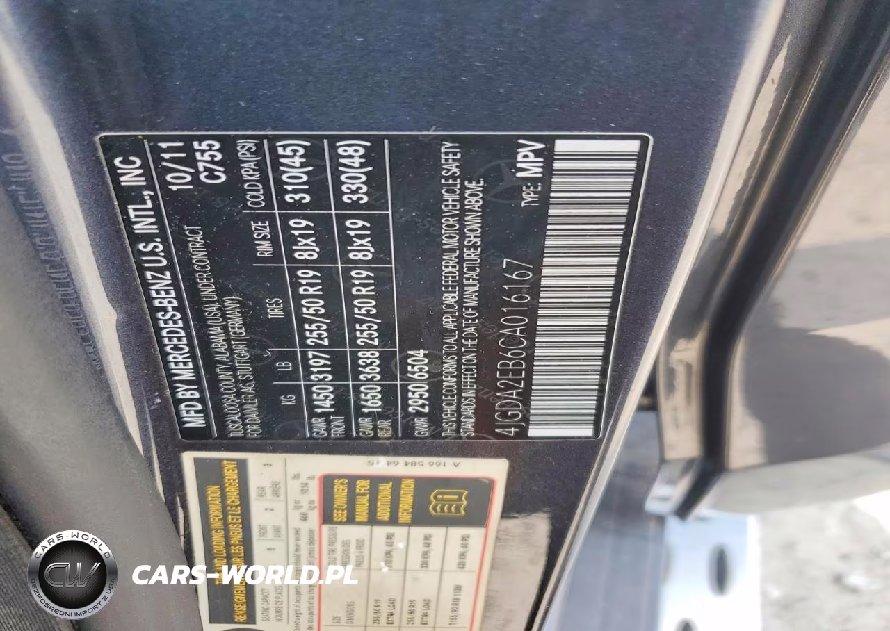 2012 Mercedes-Benz Ml 350 Bluetec VIN:4JGDA2EB6CA016167 - 13