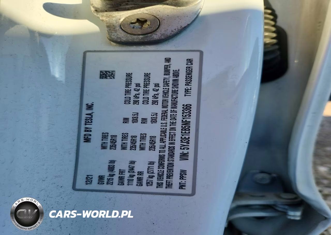 2022 Tesla Model 3 VIN:5YJ3E1EB5NF153366 - 12