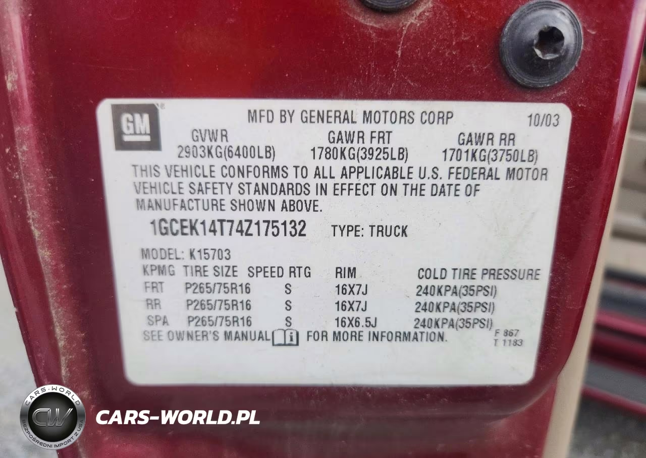 2004 Chevrolet Silverado K1500 VIN:1GCEK14T74Z175132 - 12
