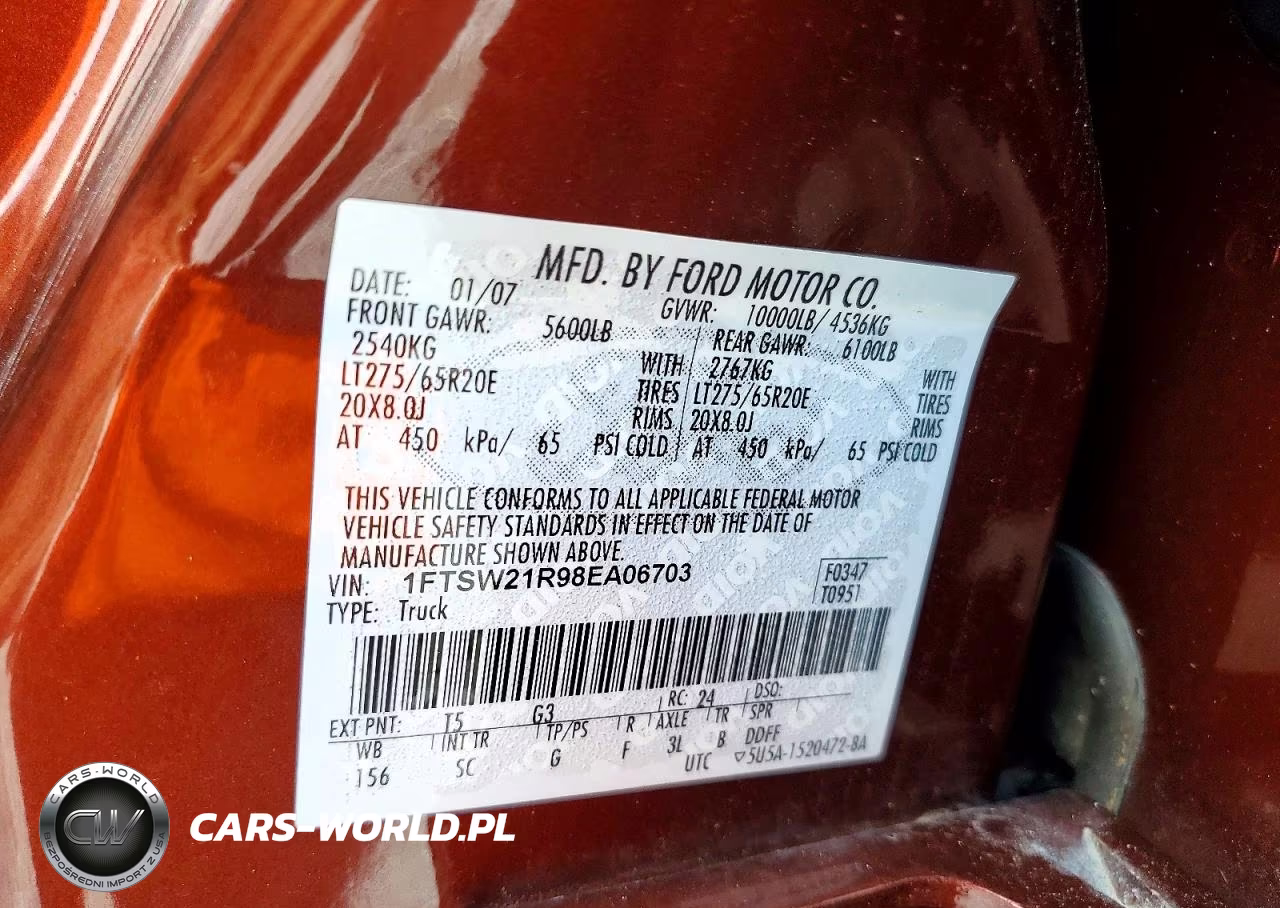 2008 Ford F250 Super Duty VIN:1FTSW21R98EA06703 - 12