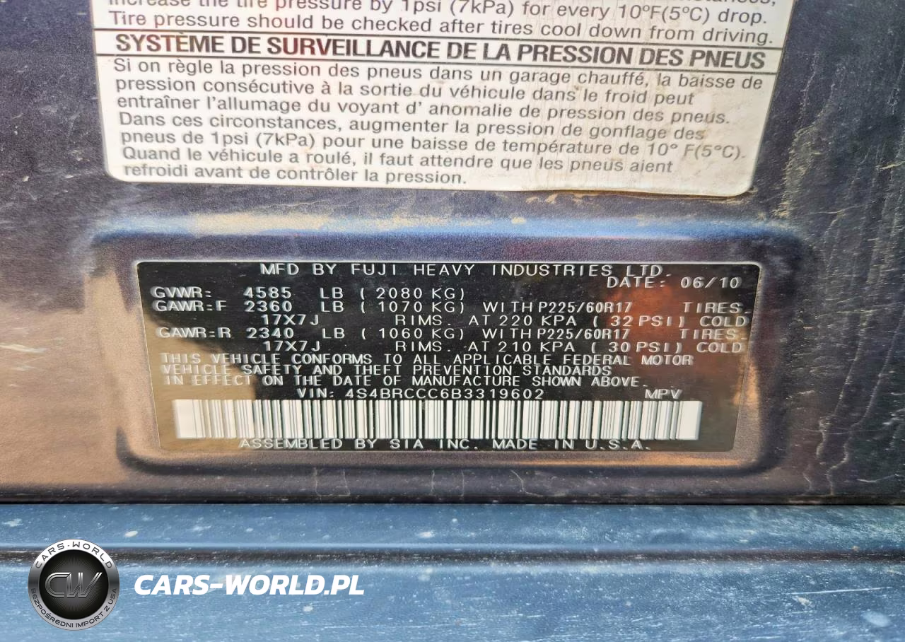 2011 Subaru Outback 2.5I Premium VIN:4S4BRCCC6B3319602 - 12