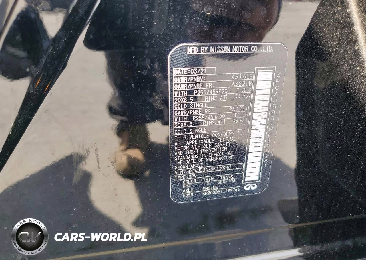 2021 Infiniti Qx50 Luxe VIN:3PCAJ5BA7MF120261 - 13