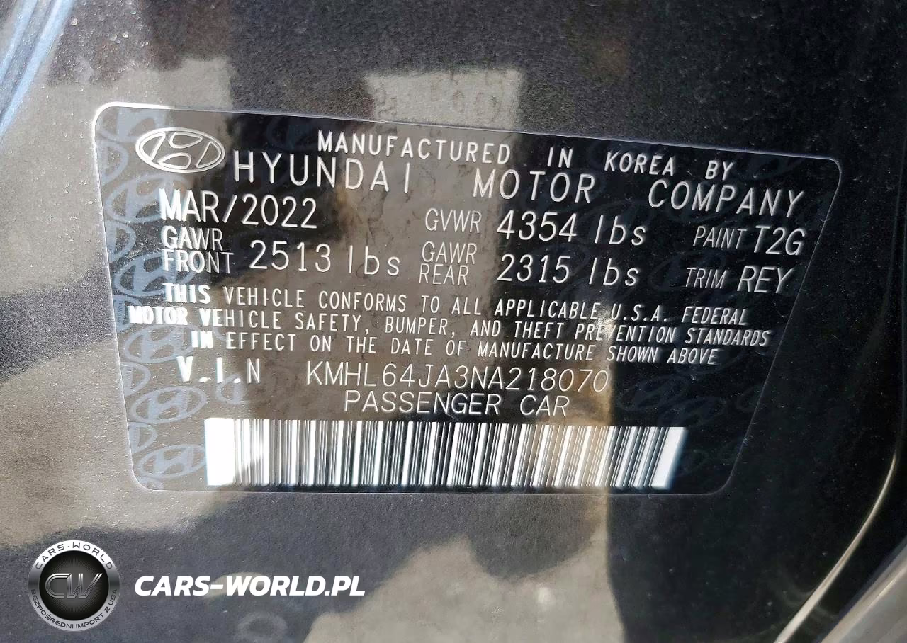 2022 Hyundai Sonata Sel VIN:KMHL64JA3NA218070 - 12