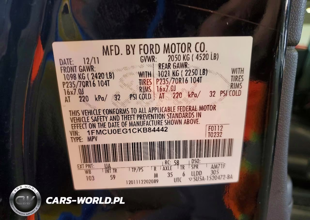 2012 Ford Escape Limited VIN:1FMCU0EG1CKB84442 - 13
