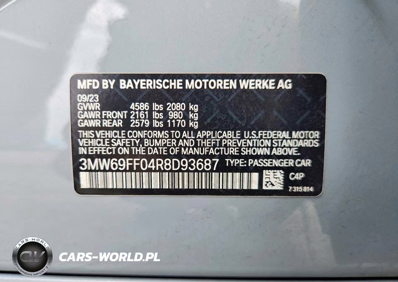 2024 BMW 330I VIN:3MW69FF04R8D93687 - 13