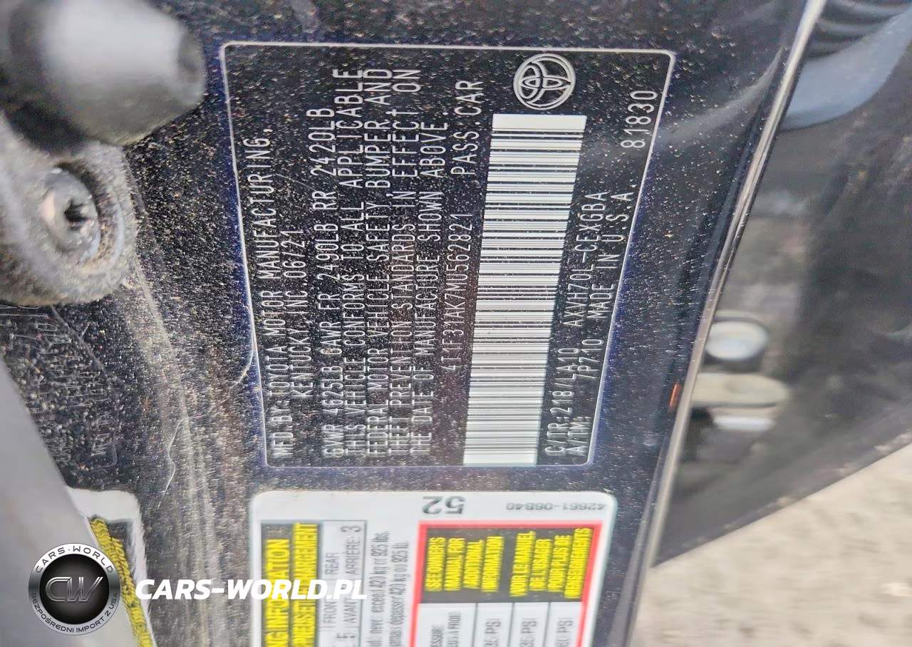 2021 Toyota Camry Xle VIN:4T1F31AK7MU562821 - 13