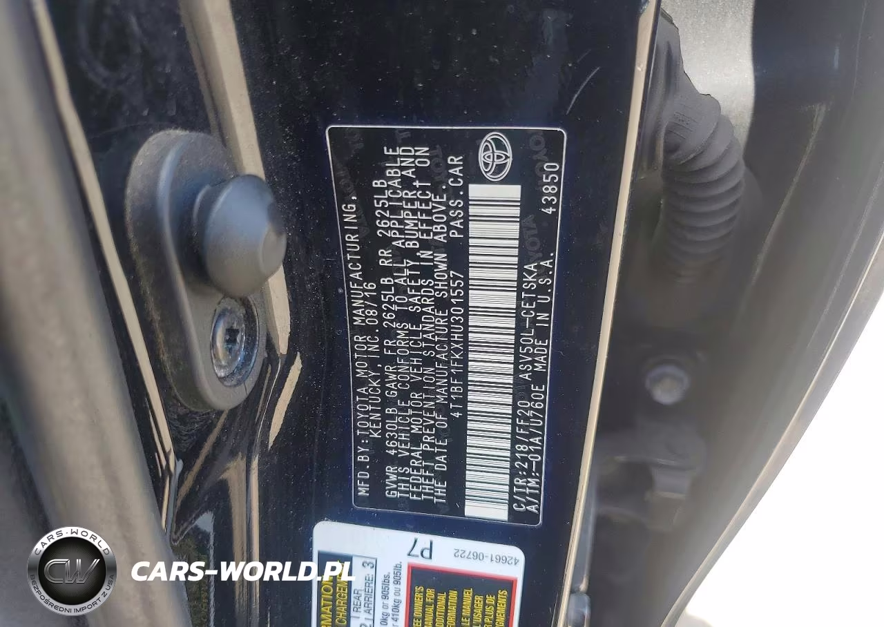 2017 Toyota Camry Se VIN:4T1BF1FKXHU301557 - 12