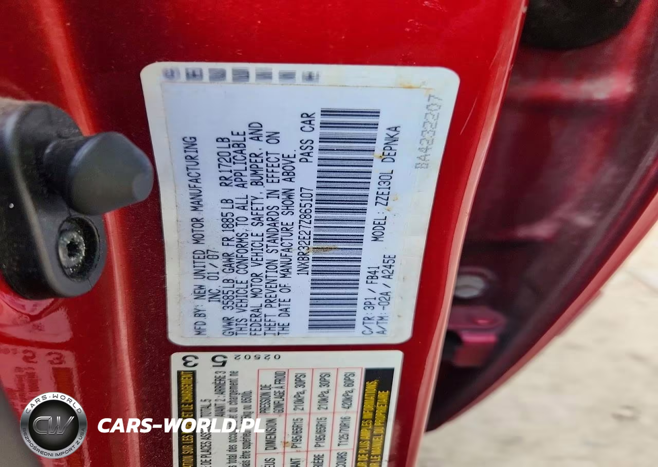 2007 Toyota Corolla Le VIN:1NXBR32E27Z865107 - 12