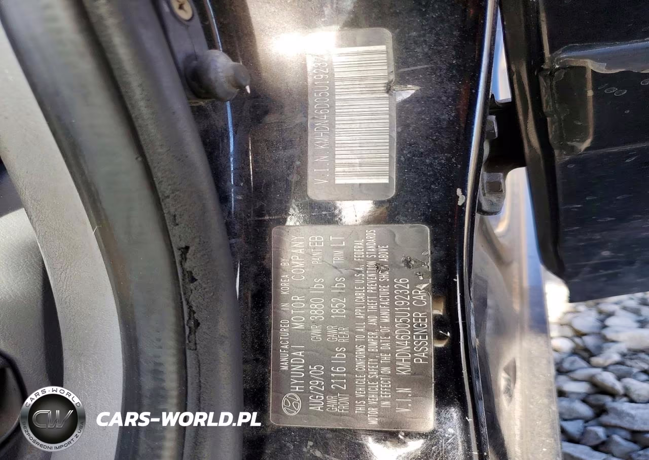 2005 Hyundai Elantra Gls VIN:KMHDN46D05U192326 - 12