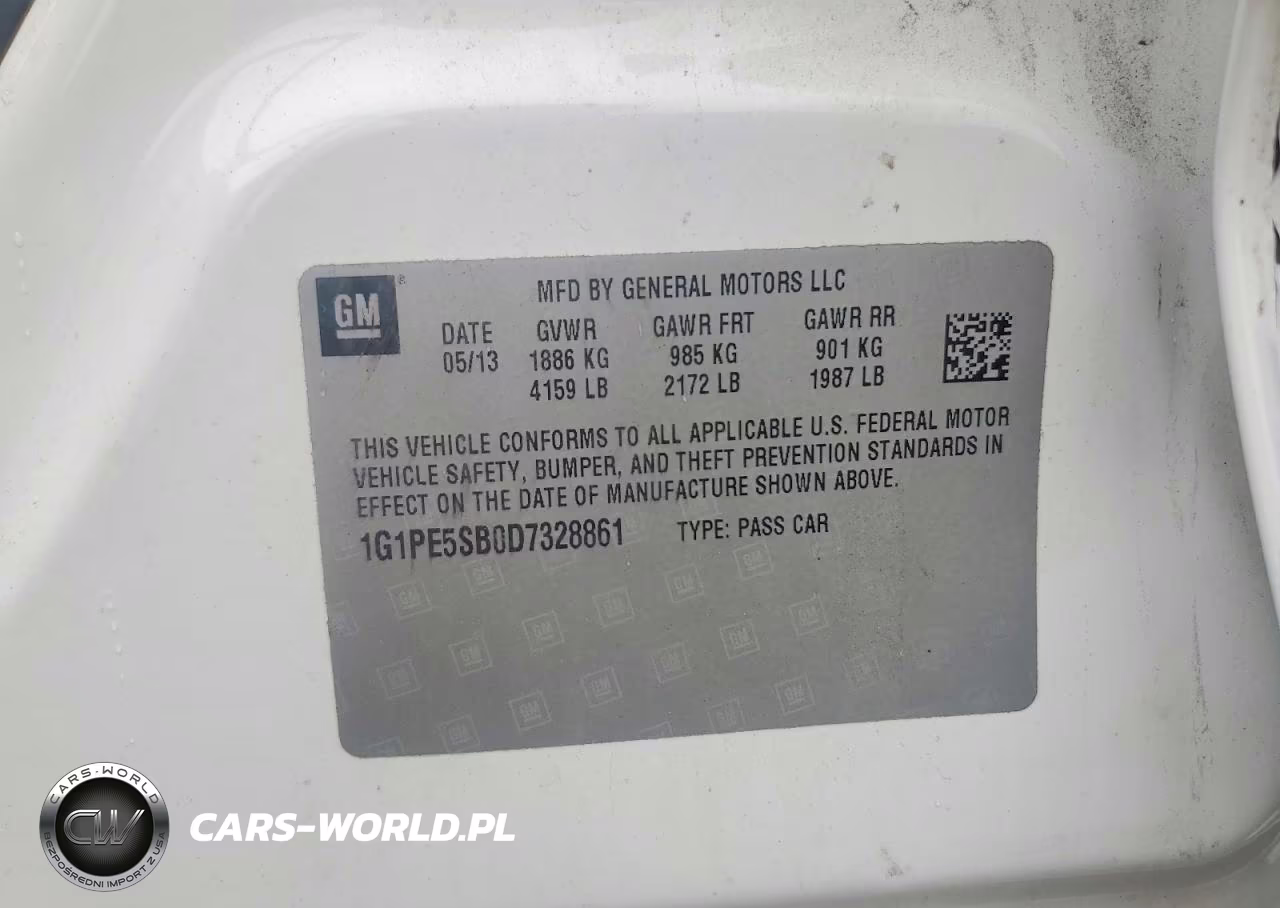 2013 Chevrolet Cruze Lt VIN:1G1PE5SB0D7328861 - 12