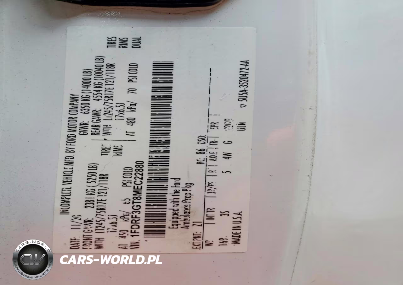 2021 Ford F350 Super Duty VIN:1FDRF3GT8MEC22880 - 12