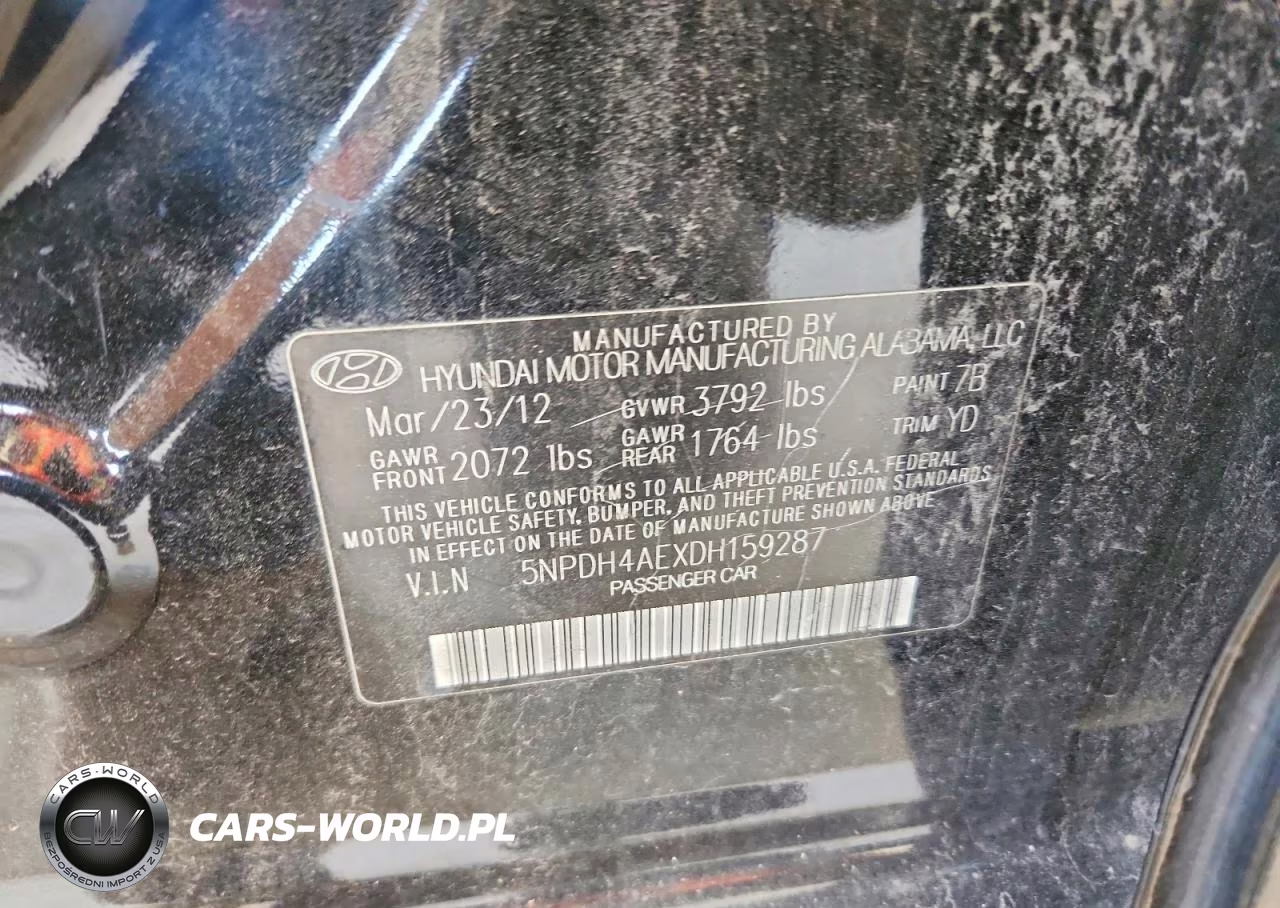 2013 Hyundai Elantra Gls VIN:5NPDH4AEXDH159287 - 12