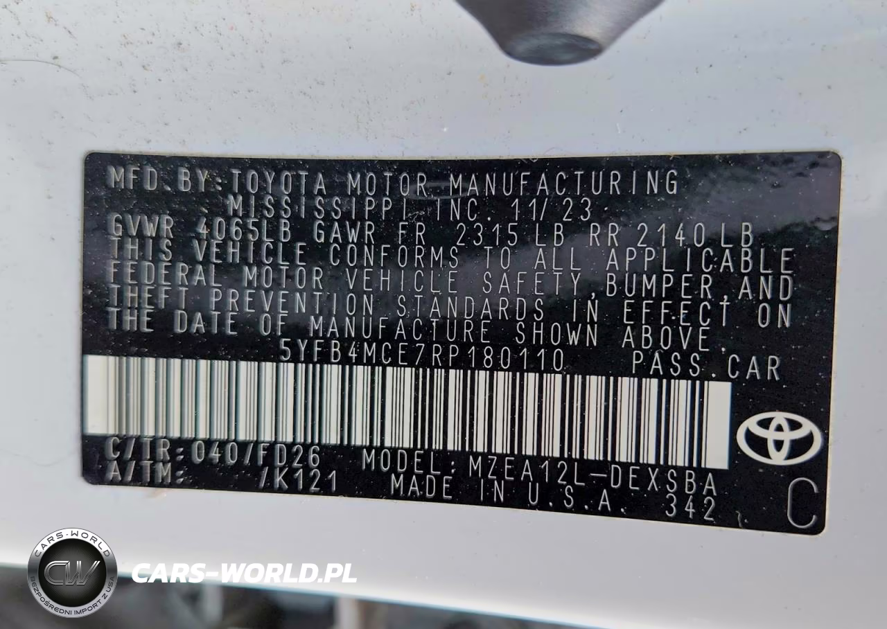 2024 Toyota Corolla Night Shade VIN:5YFB4MCE7RP180110 - 12