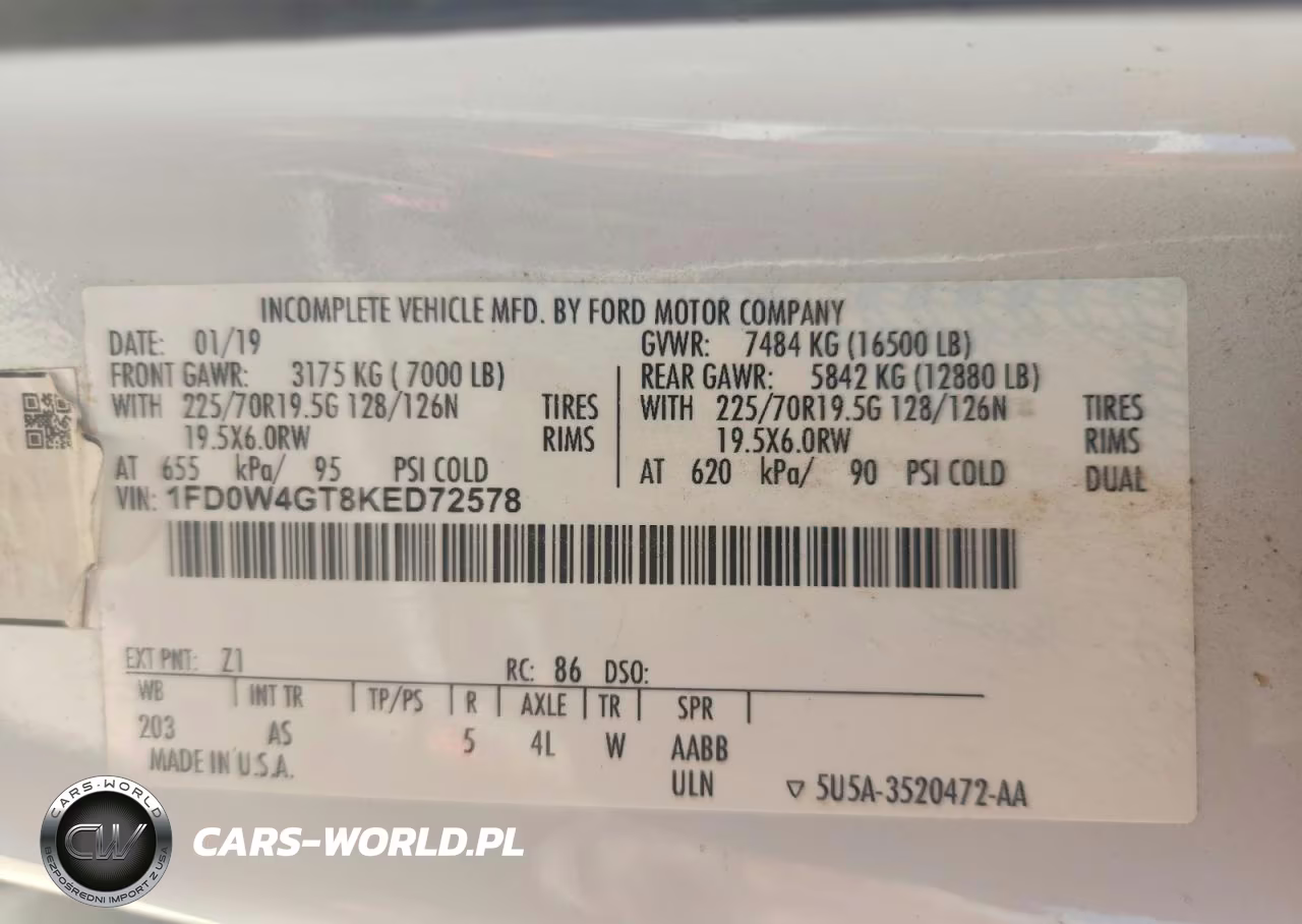 2019 Ford F450 Super Duty VIN:1FD0W4GT8KED72578 - 12