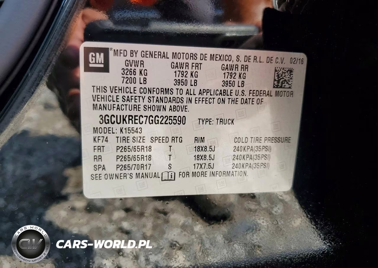 2016 Chevrolet Silverado K1500 Lt VIN:3GCUKREC7GG225590 - 13