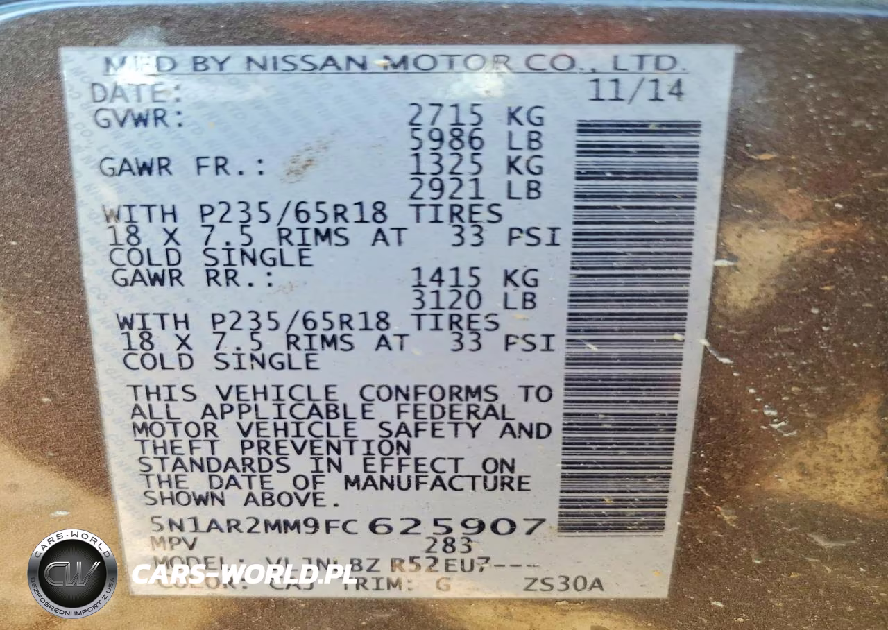 2015 Nissan Pathfinder S VIN:5N1AR2MM9FC625907 - 13