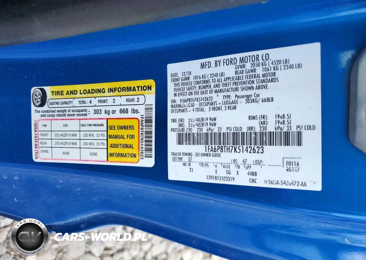 2019 Ford Mustang VIN:1FA6P8TH7K5142623 - 12