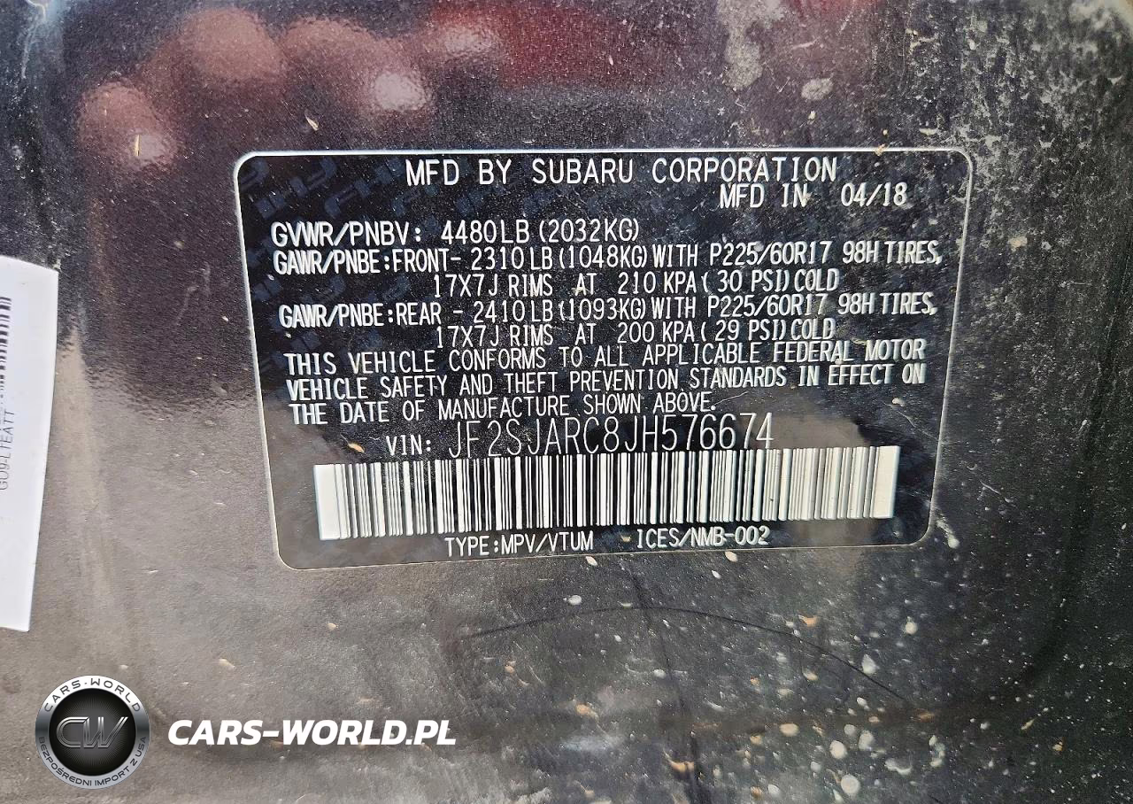 2018 Subaru Forester 2.5I Limited VIN:JF2SJARC8JH576674 - 13