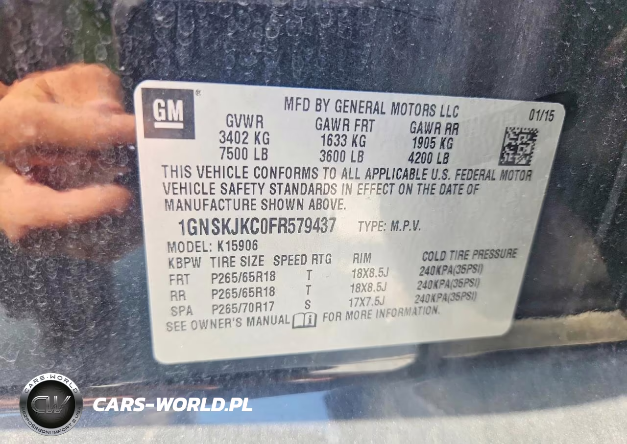 2015 Chevrolet Suburban K1500 Lt VIN:1GNSKJKC0FR579437 - 13