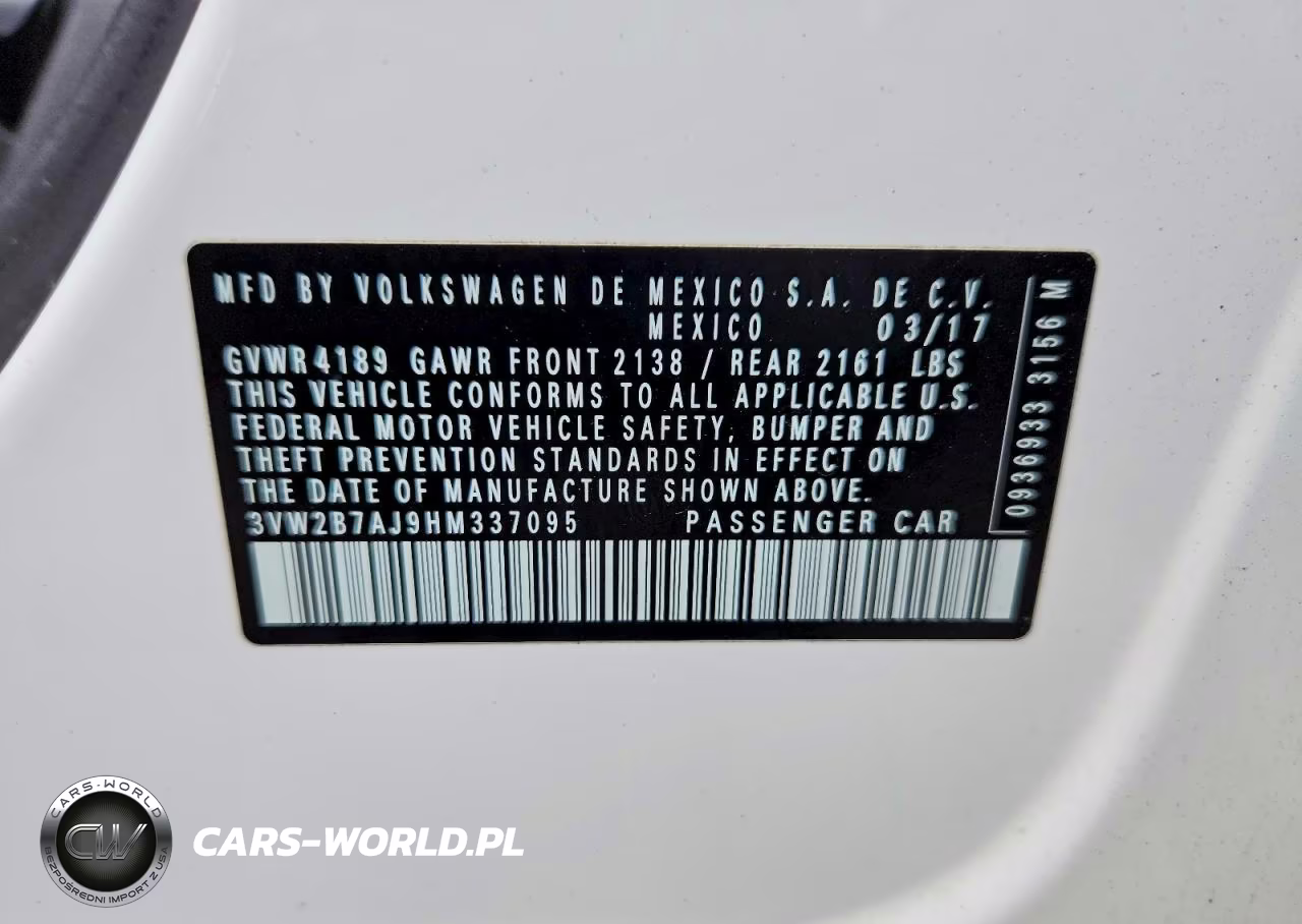 2017 Volkswagen Jetta S VIN:3VW2B7AJ9HM337095 - 12