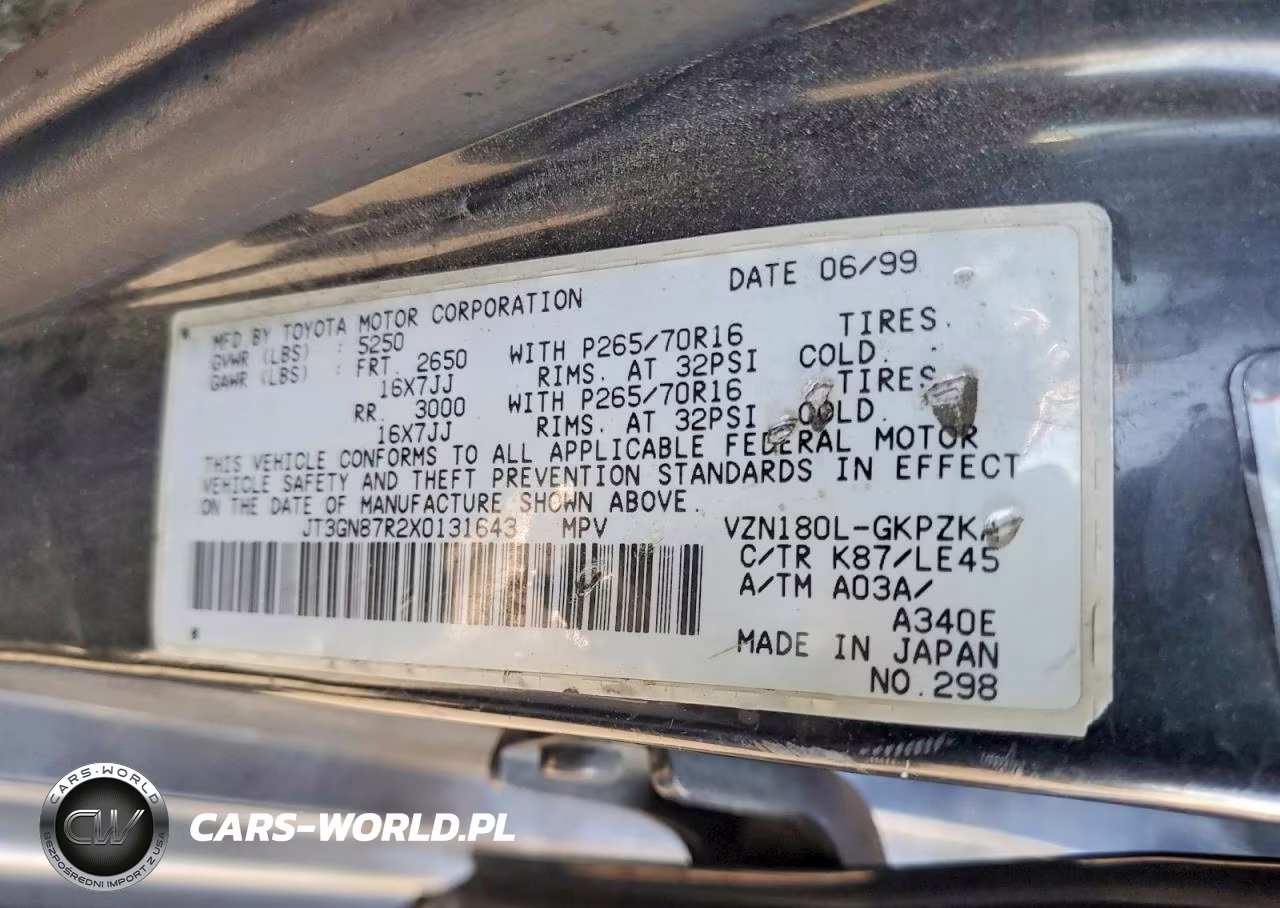 1999 Toyota 4Runner Limited VIN:JT3GN87R2X0131643 - 13